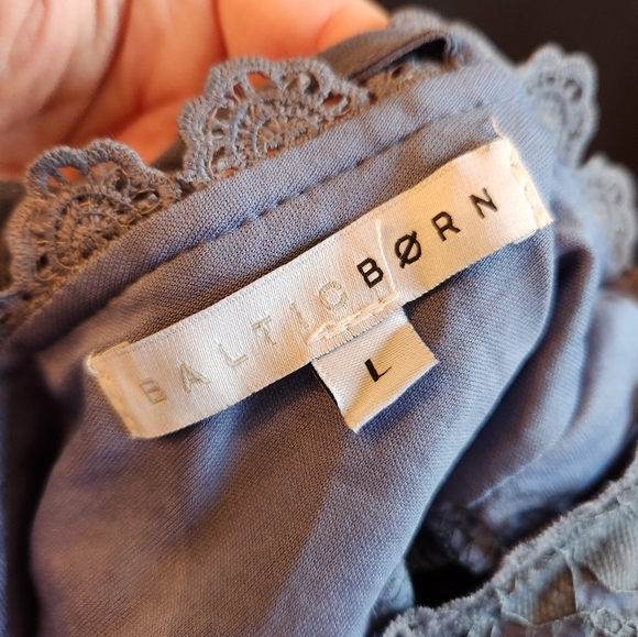 Baltic Born Venice Lace Maxi Dress Crossover Neck Blue Size Large - Picture 8 of 12